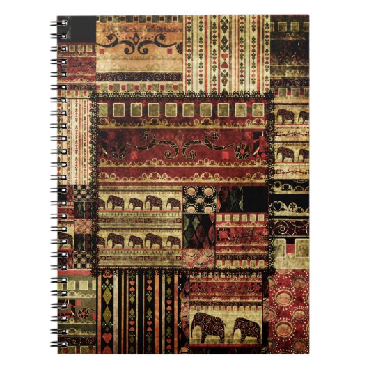 African Patchwork: Grunge Print Background Notizblock (Vorderseite)