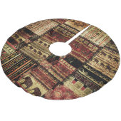 African Patchwork: Grunge Print Background Polyester Weihnachtsbaumdecke (Schrägansicht)
