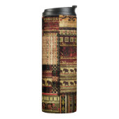African Patchwork: Grunge Print Background Thermosbecher (Nach links gedreht)