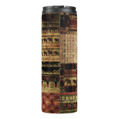 African Patchwork: Grunge Print Background Thermosbecher (Rückseite)