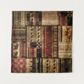 African Patchwork: Grunge Print Background Wandteppich (Vorderseite (Horizontal))