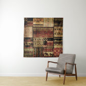 African Patchwork: Grunge Print Background Wandteppich (Beispiel)