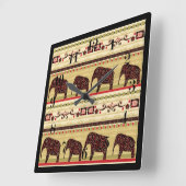 African Patchwork Quadratische Wanduhr (Winkel)