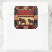 African Patchwork Quadratischer Aufkleber (Tasche)