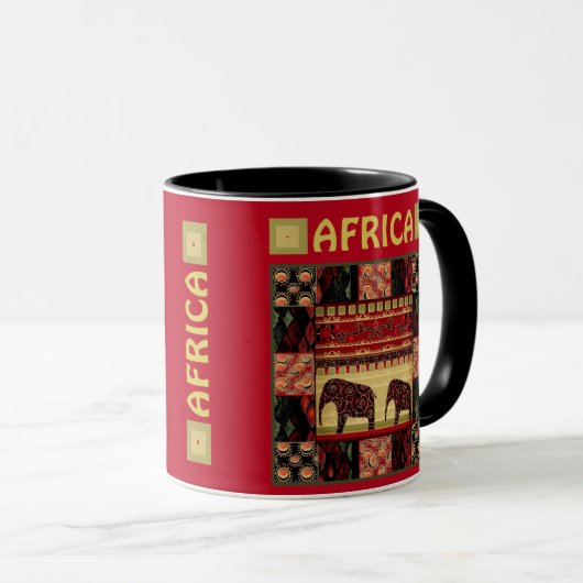 African Patchwork Tasse (VorderseiteRechts)