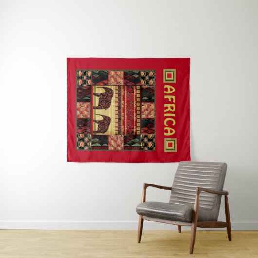 African Patchwork Wandteppich (Beispiel (Horizontal))