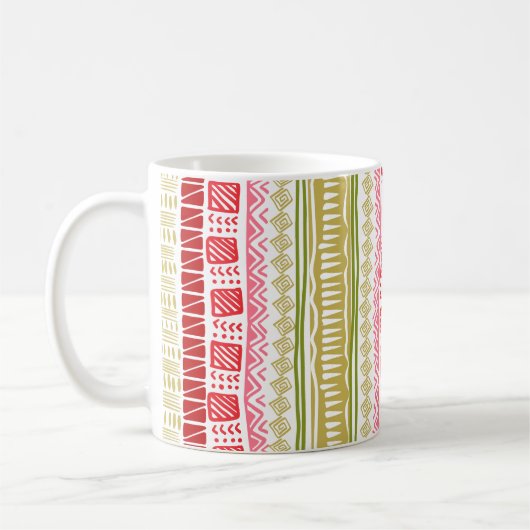 African Pattern Watermelon Colors Kaffeetasse (Links)