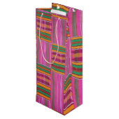 African Pattern Wine Gift Bag Geschenktüte Für Weinflaschen (Rückseite Schrägansicht)