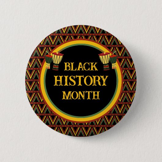 African Patterns Black History Month Celebration Button (Vorderseite)