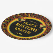 African Patterns Black History Month Celebration Pappteller (Schrägansicht)