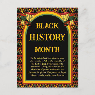 African Patterns Black History Month Celebration Postkarte