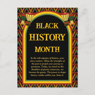 African Patterns Black History Month Celebration Postkarte