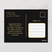 African Patterns Black History Month Celebration Postkarte (Rückseite)