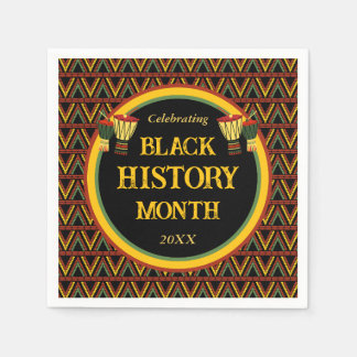 African Patterns Black History Month Celebration Serviette