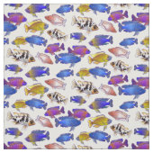 African Peacock Cichlid Fisch auf transparente Wei Stoff (Muster)
