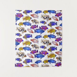African Peacock Cichlid Fish Wandteppich