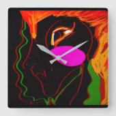 African Phoenix Rising Quadratische Wanduhr (Vorderseite)