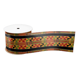 African Pinwheel Kente 3 inch breites K70 Band Satinband