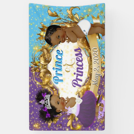 African Prince oder Princess Lila & Blue Elegante Banner (Vertikal)