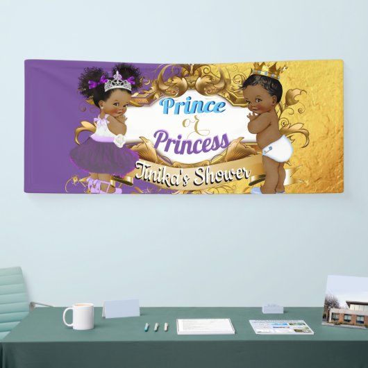 African Prince oder Princess Lila & Gold Elegante Banner (Messe)