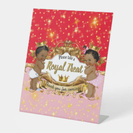 African Prince|Princess Pink & Red Gold Sparkon Sockelschild