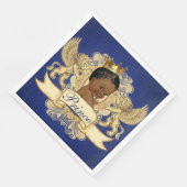 African Prince|Regal Lions Wappen Royal Blue & Gol Serviette (Ecke)