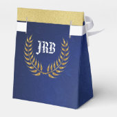 African Prince Royal Blue|Gold Elegant Geschenkschachtel (Rückseite)