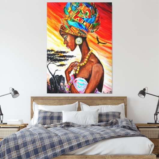 African Princess Canvas Print Leinwanddruck (Insitu (Schlafzimmer))