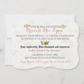 African Princess Extravagant Pink|Gold 1. Geburtst Einladung (Rückseite)