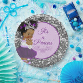 African Princess Lila| Silver Glitzer Royal Pappteller (Party)