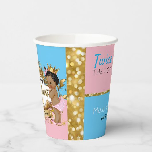 African Princess Pink & Blue| Gold Glitzern Pappbecher (Links)