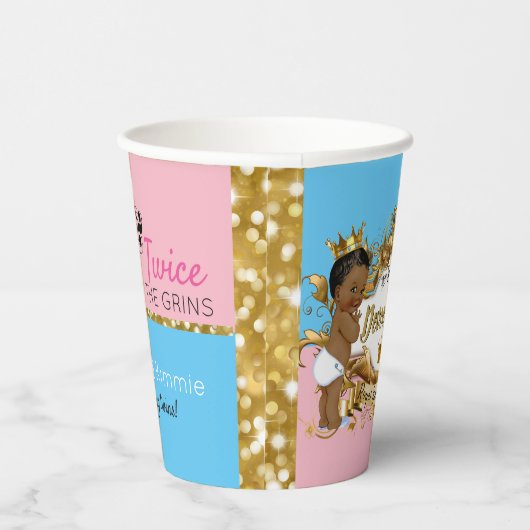 African Princess Pink & Blue| Gold Glitzern Pappbecher (Rechts)