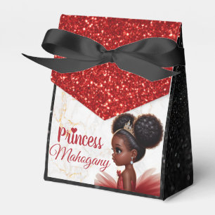 African Princess Royal Birthday Glitzer Rot/Schwar Geschenkschachtel