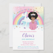 African Princess Unicorn Birthday Party Rainbow Einladung (Vorderseite)