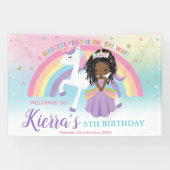 African Princess Unicorn Birthday Rainbow Willkomm Banner (Horizontal)