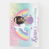 African Princess Unicorn Birthday Rainbow Willkomm Banner (Vertikal)