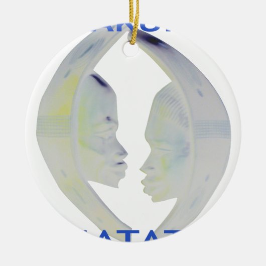 African Print Hakuna Matata Design Keramik Ornament (Vorne)