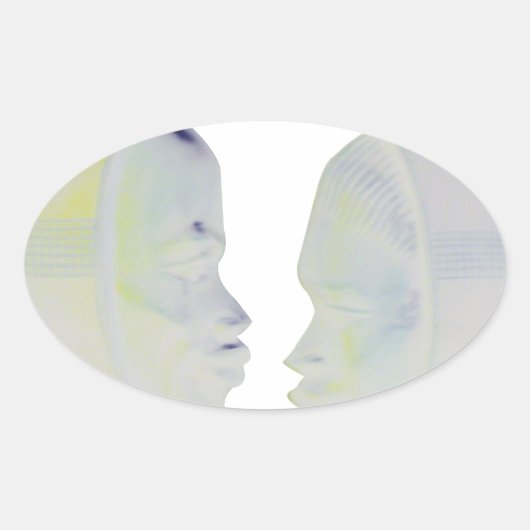 African Print Hakuna Matata Design Ovaler Aufkleber (Vorderseite)