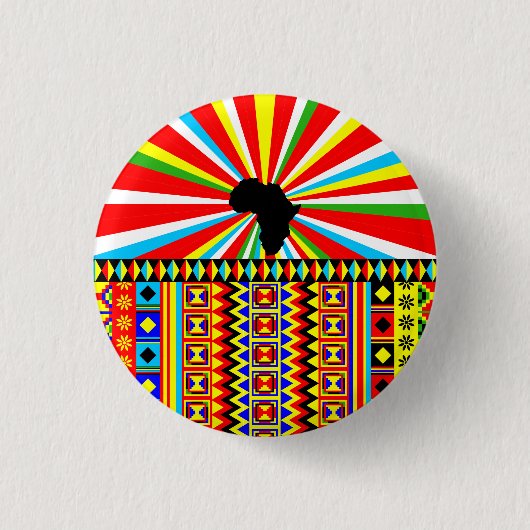 African Print Kente Cloth Tribal Muster Ankara Button (Vorderseite)