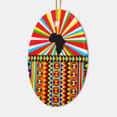 African Print Kente Cloth Tribal Muster Ankara Keramikornament (Links)