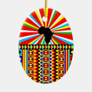 African Print Kente Cloth Tribal Muster Ankara Keramikornament