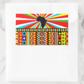 African Print Kente Cloth Tribal Muster Ankara Rechteckiger Aufkleber (Tasche)