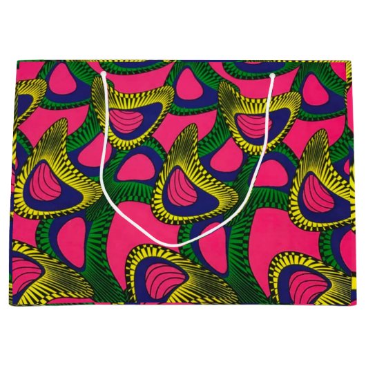 African Print Large Gift Bag Große Geschenktüte (Vorderseite)