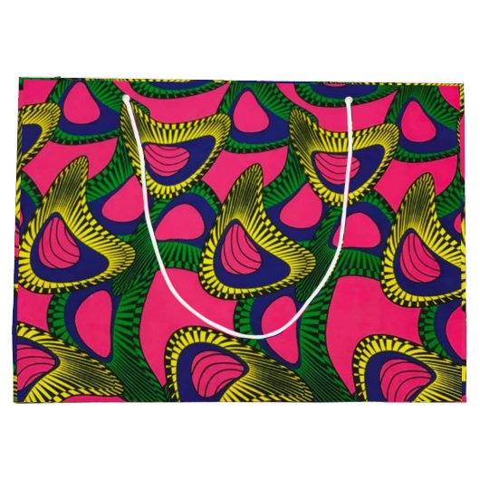 African Print Large Gift Bag Große Geschenktüte (Rückseite)