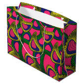 African Print Large Gift Bag Große Geschenktüte (Rückseite Schrägansicht)