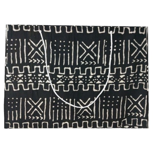 African Print Large Gift Bag Große Geschenktüte (Rückseite)