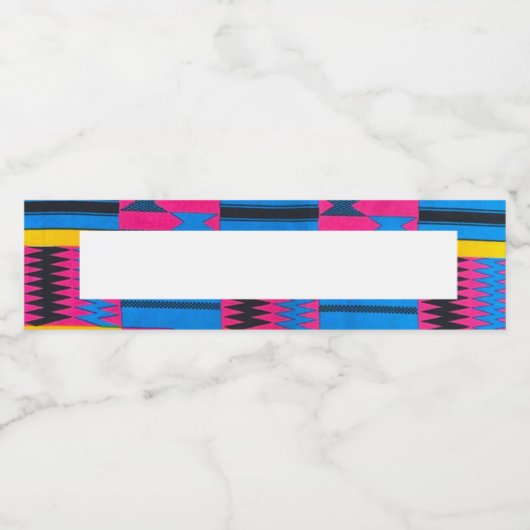 African Print Water Bottel Label Wasserflaschenetikett (Einzelnes Label)