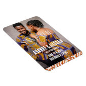 African Print with Photo Wedding Save the Date Magnet (Rechte Seite)