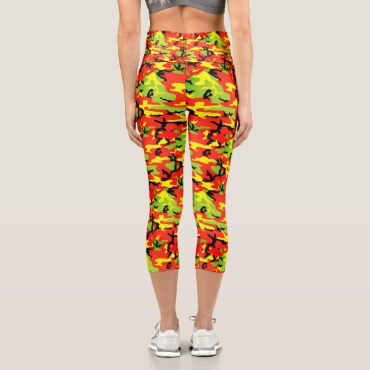 African Proud - Yoga Rasta Camouflage Capri Leggings (Rückseite)