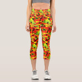African Proud - Yoga Rasta Camouflage Capri Leggings (Vorderseite)